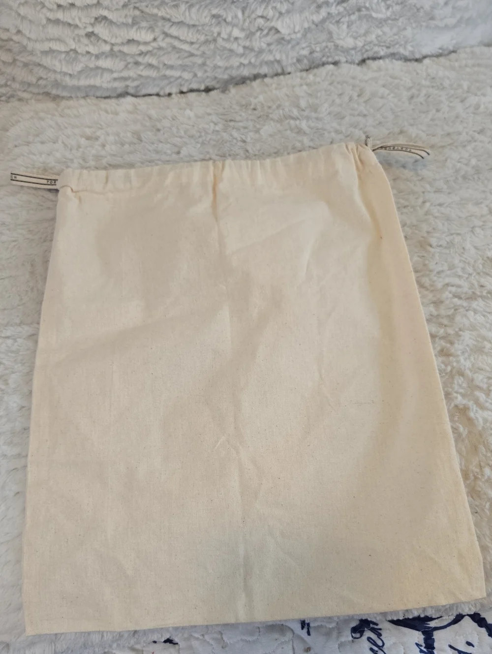 Tory Burch Canvas Drawstring Dust Bag in Natural 12x14